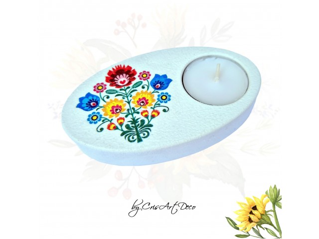 Suport decorativ pentru lumanare - model traditional 122101